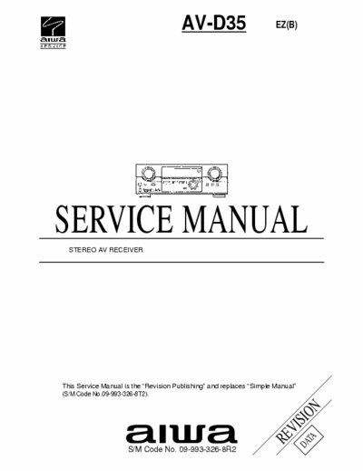 AIWA AV-D35 Service Manual - Stereo AV Receiver